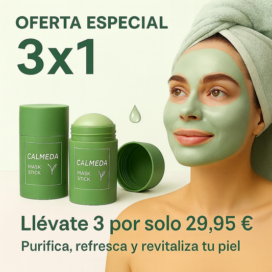 OFERTA 3x1 – Mascarilla té verde™ – ¡Piel limpia, hidratada y sin puntos negros, rápidamente!